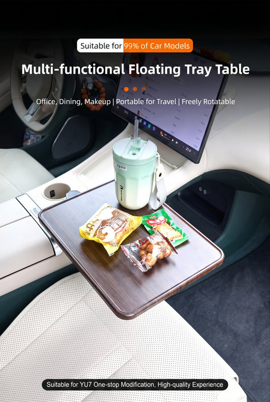 Convenient wooden food tray for the car