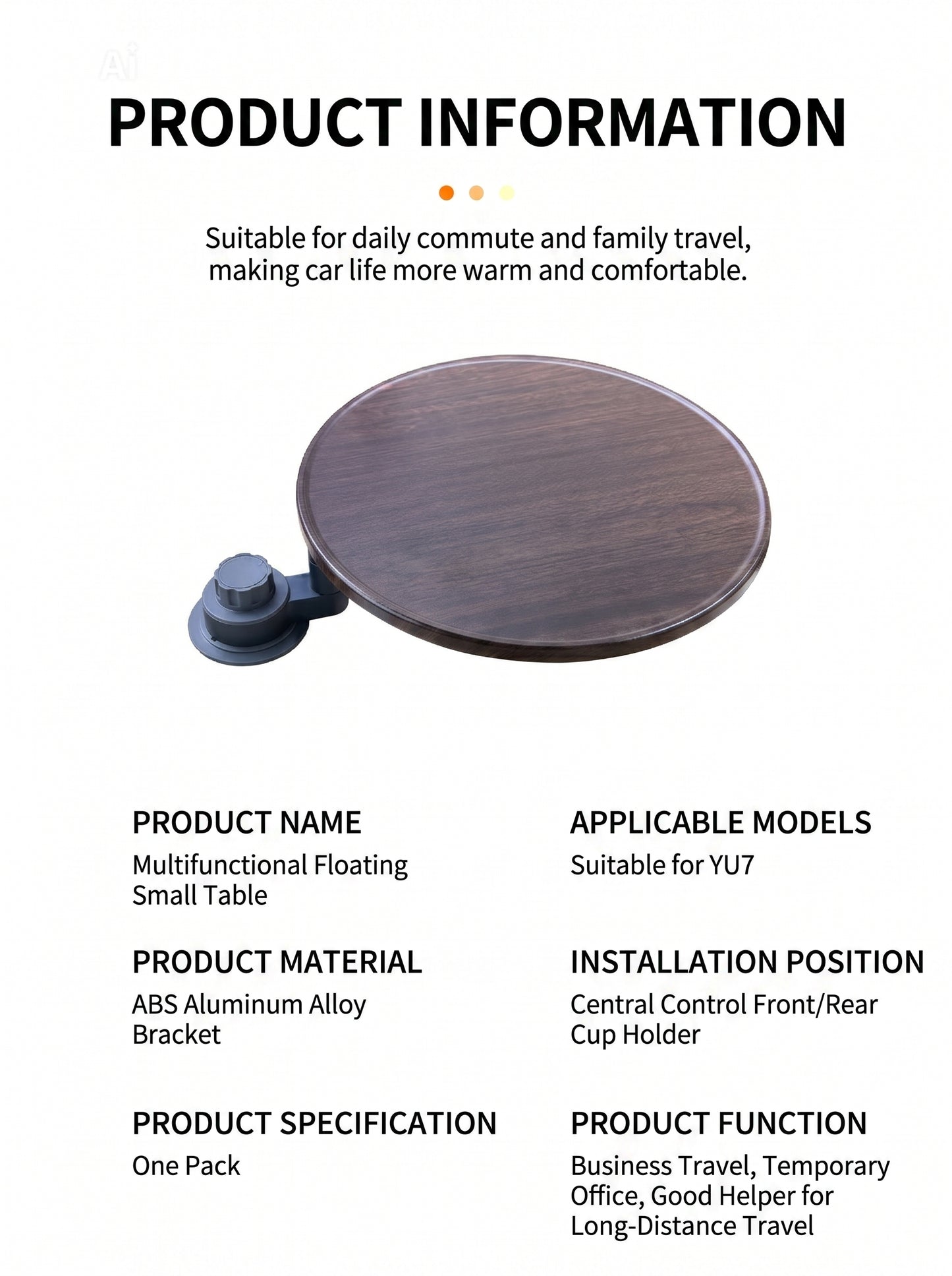Front-row In-car Floating Small Table